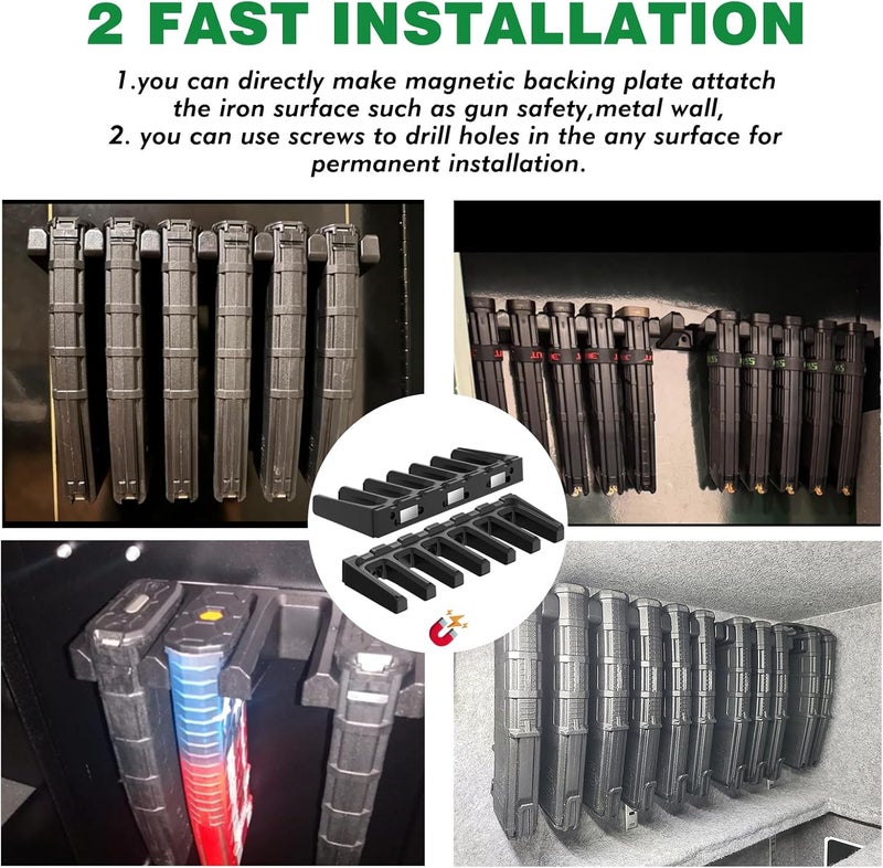 DINGDOON ABS Magazine Holder, Ar Magazine Holder for Gun Safe, Mag Storage Rack for Pmag, Glock, Amend 2, Hexmags, Mftmags, Magpulmag - Image 4